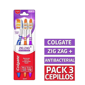 CEPILLO DENTAL COLGATE ZIG ZIG ANTIBACTERIAL  3X1 