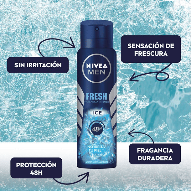 ANTITRANSPIRANTE AEROSOL NIVEA MEN FRESH ICE 150 ML  2