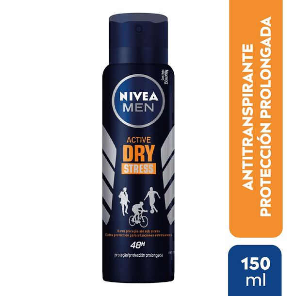 ANTITRANSPIRANTE AEROSOL NIVEA MEN ACTIVE DRY STRESS 150 ML  1