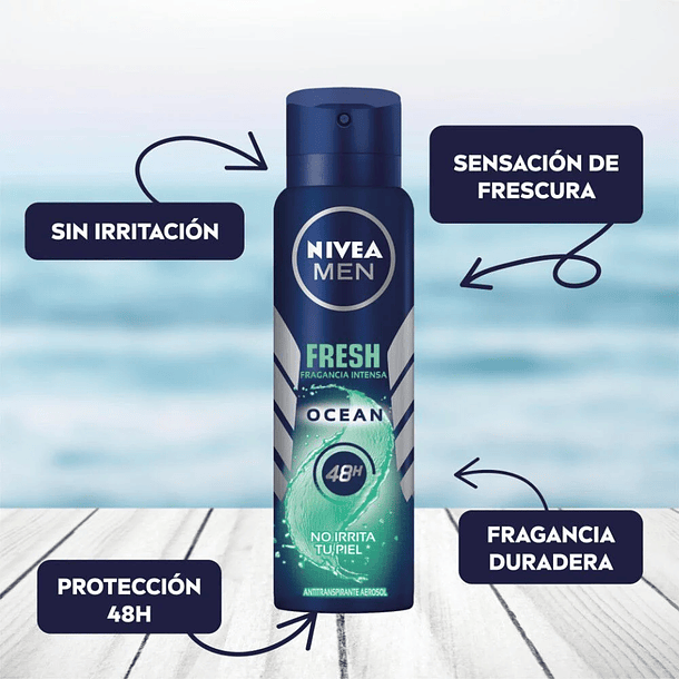 ANTITRANSPIRANTE AEROSOL NIVEA MEN FRESH OCEAN 150 ML  2