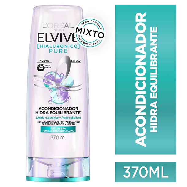 ACONDICIONADOR L'OREAL ELVIVE HIALURÓNICO PURE 370 ML 