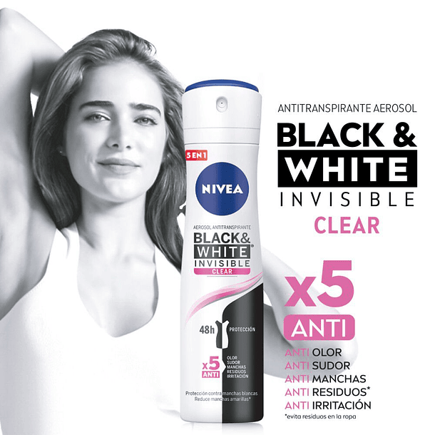 ANTITRANSPIRANTE AEROSOL NIVEA WOMEN BLACK & WHITE MAX PROTECCIÓN 150 ML 2