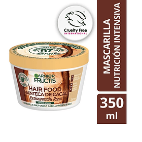 CREMA DE TRATAMIENTO GARNIER FRUCTIS HAIR FOOD MANTECA DE CACAO RESTAURACION RIZOS NUTRICION INTENSIVA 350 ML 