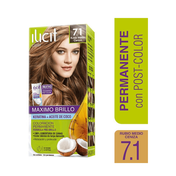TINTURA ILICIT RUBIO MEDIO CENIZA 7.1