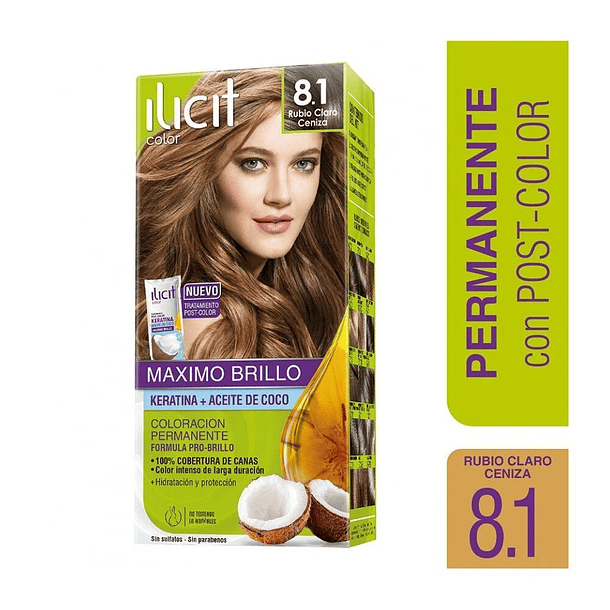 TINTURA ILICIT RUBIO CLARO CENIZA 8.1