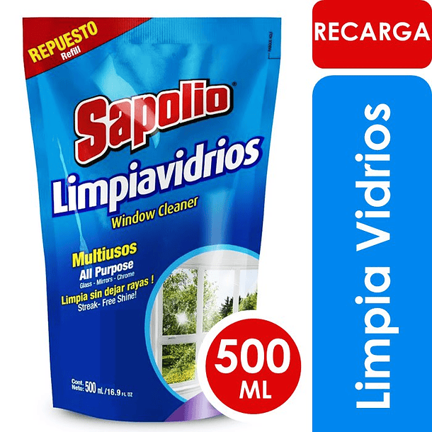 LIMPIA VIDRIO SAPOLIO DOYPACK 500 ML
