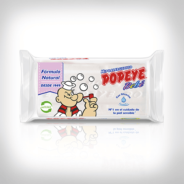 JABON BARRA BLANCO HIPOALERGÉNICO POPEYE BEBÉ 170 GRS 