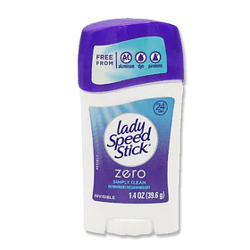 ANTITRANSPIRANTE BARRA LADY SPEED STICK ZERO SIMPLY CLEAN 39,6G