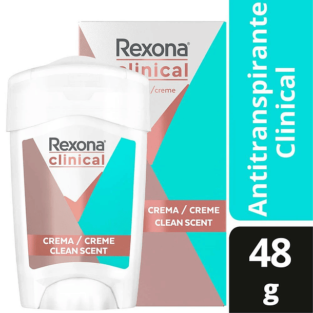 ANTITRANSPIRANTE CREMA REXONA CLINICAL WOMEN CLEAN SCENT 48G