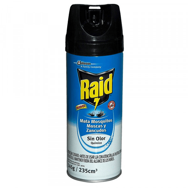 INSECTICIDA RAID AEROSOL MOSQUITOS, MOSCAS Y ZANCUDOS SIN OLOR 235 CC