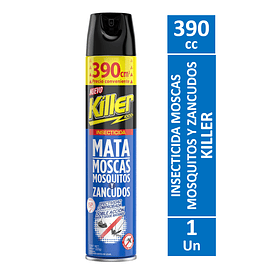 INSECTICIDA KILLER AEROSOL MOSCAS, MOSQUITO Y ZANCUDOS 390 CC