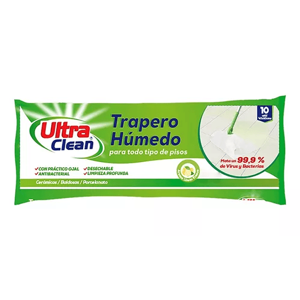 TRAPERO HUMEDO ULTRA CLEAN MANZANA 10 UNI