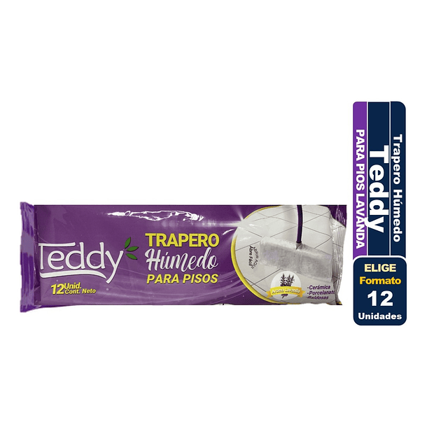 TRAPERO HUMEDO TEDDY LAVANDA 12 UNI