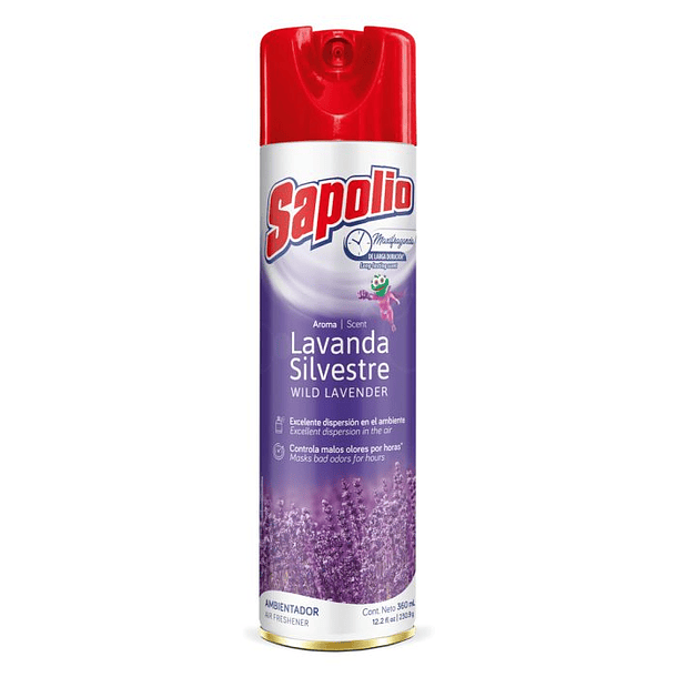 AMBIENTADOR AEROSOL SAPOLIO LAVANDA 360 ML 