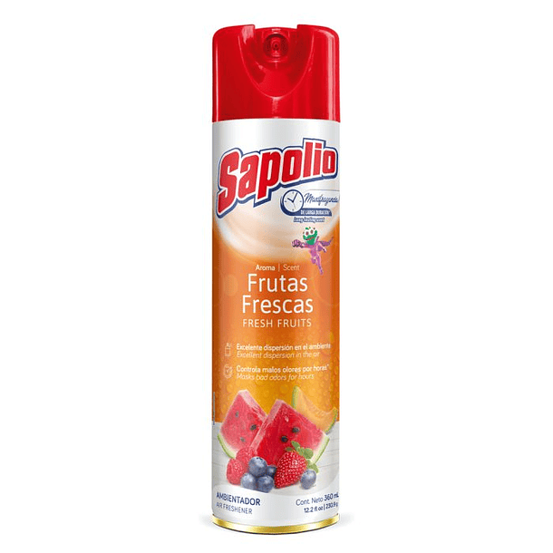 AMBIENTADOR AEROSOL SAPOLIO FRUTAS FRESCAS 360 ML