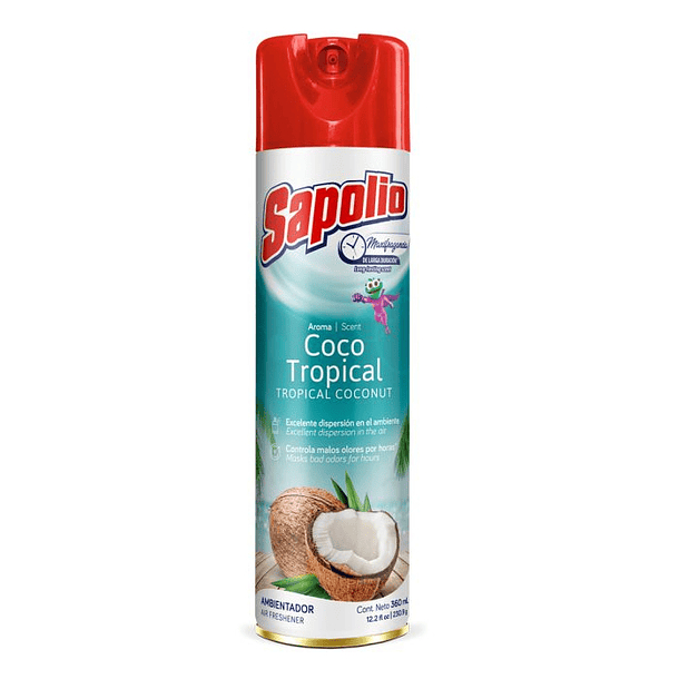 AMBIENTADOR AEROSOL SAPOLIO COCO TROPICAL 360 ML
