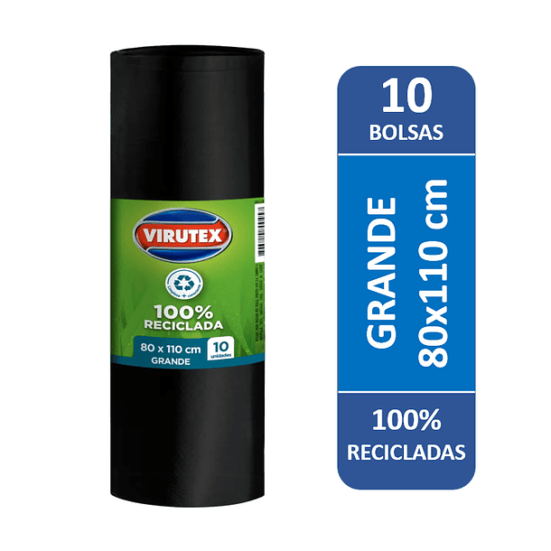 BOLSA DE BASURA VIRUTEX GRANDE 80X110 10U
