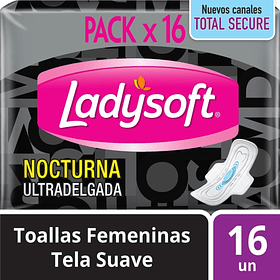 TOALLA HIGIÉNICA LADYSOFT NOCTURNA 16U TELA SUAVE 