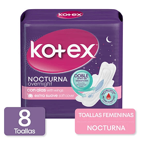 TOALLA HIGIÉNICA KOTEX NOCTURNA 8U