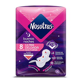 TOALLA HIGIÉNICA NOSOTRAS NOCTURNA 8U ULTRA DELGADA