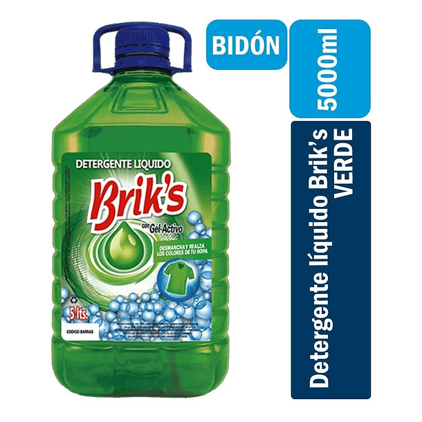 BRIK´S DETERGENTE LIQUIDO VERDE 5 LT