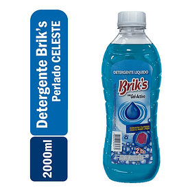 BRIK´S DETERGENTE LIQUIDO CON GEL ACTIVO CELESTE 2 LT
