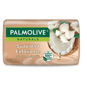 JABON EN BARRA PALMOLIVE SUAVIDAD EXFOLIANTE COCO Y ALGODON GRANADA 125 GR