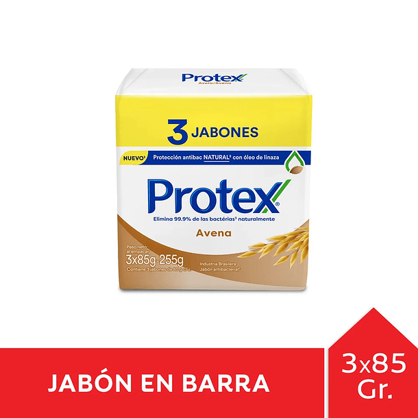 JABON EN BARRA PROTEX AVENA PACK 3X85 GR