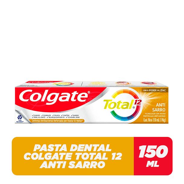 CREMA DENTAL COLGATE TOTAL 12 ANTI SARRO 150 ML