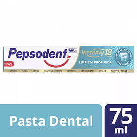 CREMA DENTAL PEPSODENT INTEGRAL 18 LIMPIEZA PROFUNDA 75 ML 
