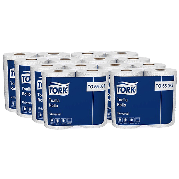 TOALLA DE PAPEL TORK DOBLE HOJA 24 MT X 16 ROLLOS 
