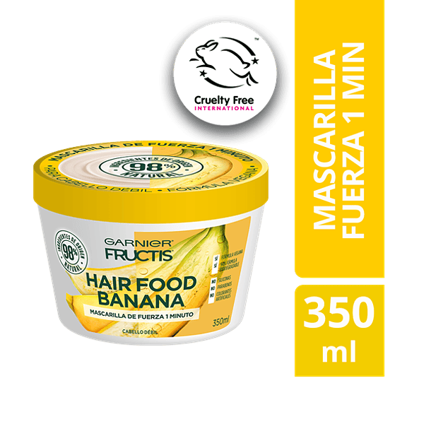 CREMA DE TRATAMIENTO GARNIER FRUCTIS HAIR FOOD BANANA FUERZA 350 ML  1