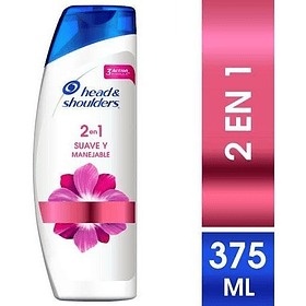 SHAMPOO HEAD & SHOULDERS SUAVE Y MANEJABLE 2 EN 1 375 ML