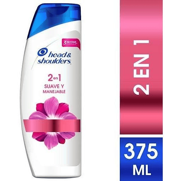 SHAMPOO HEAD & SHOULDERS SUAVE Y MANEJABLE 2 EN 1 375 ML