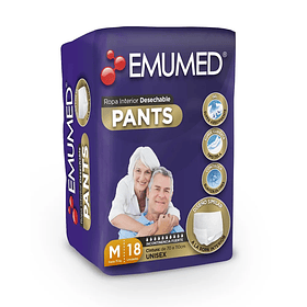 PAÑALES PARA ADULTO EMUMED PANTS TALLA M 18 UNID INCONTINENCIA FUERTE 