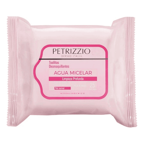 TOALLITAS DESMAQUILLANTES PETRIZZIO AGUA MICELAR 25U.