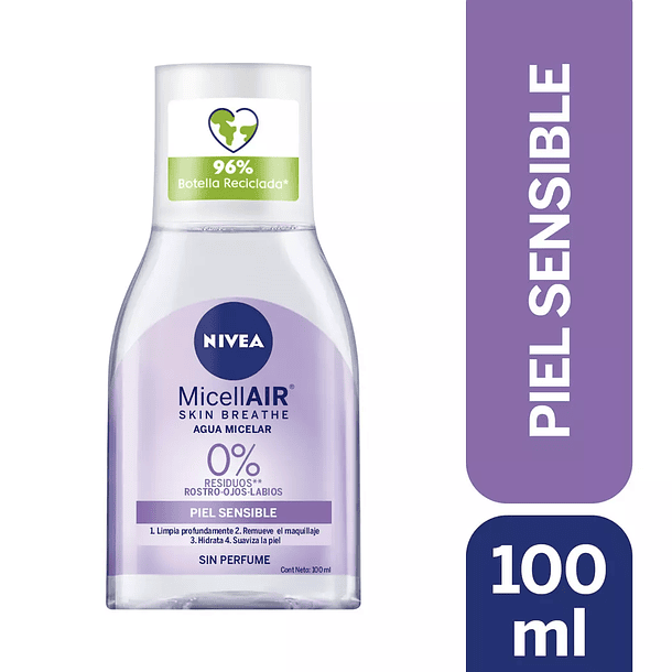 AGUA MICELAR NIVEA 3 EN 1 PIEL SENSIBLE 100ML