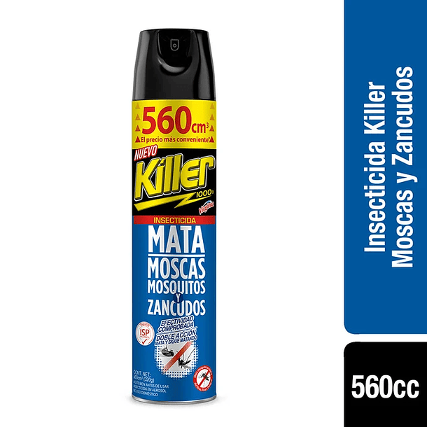 INSECTICIDA KILLER AEROSOL MOSCAS Y ZANCUDOS 560 CC