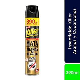 INSECTICIDA KILLER AEROSOL ARAÑAS Y CUCARACHAS 390 CC