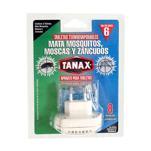 INSECTICIDA TANAX ENCHUFE MATA MOSCA, MOSQUITO Y ZANCUDOS 6 TABLETAS