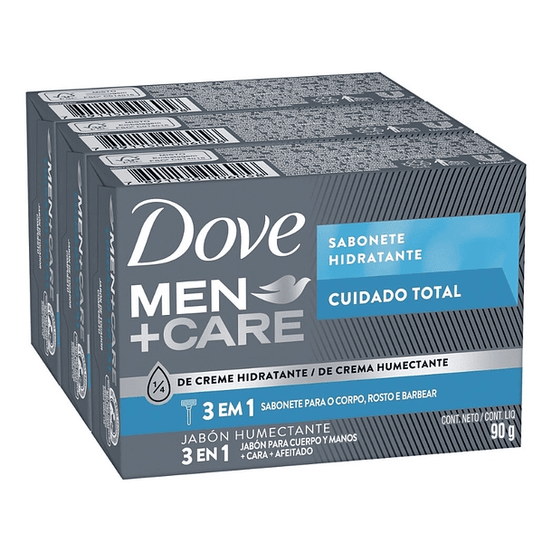 JABON HUMECTANTE BARRA DOVE+ CARE MEN PACK 3