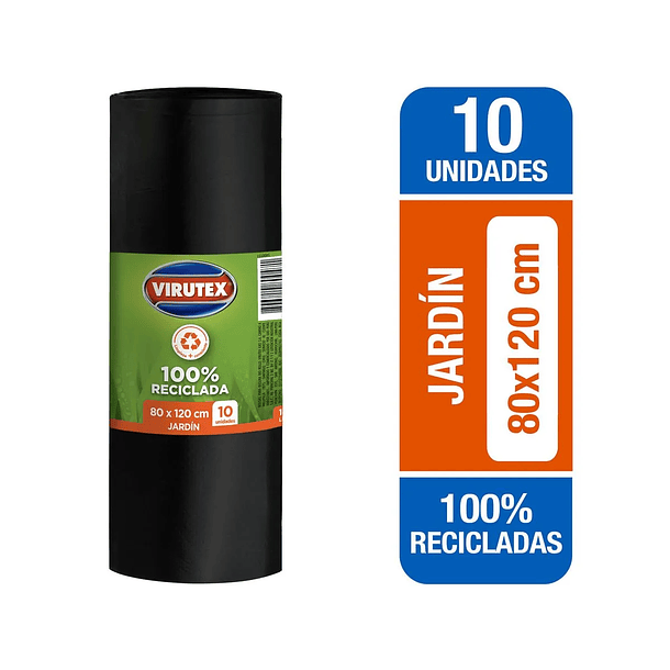 BOLSA DE BASURA VIRUTEX JARDIN 80X120 10U