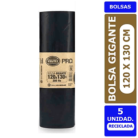 BOLSA DE BASURA VIRUTEX PRO GIGANTE 120X130 5U