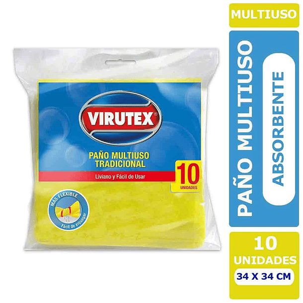 PACK 10 PAÑOS MULTIUSO TRADICIONAL VIRUTEX  1