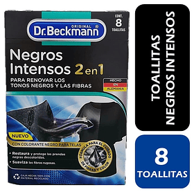 TOALLAS NEGROS INTENSOS 2 EN 1 DR. BECKMANN 8U.