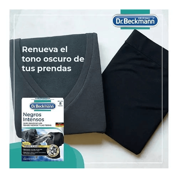 TOALLAS NEGROS INTENSOS 2 EN 1 DR. BECKMANN 8U. 2