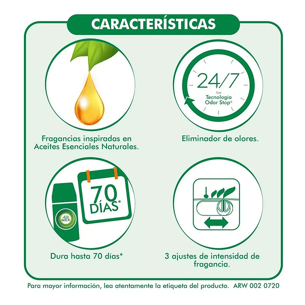 DIFUSOR ELECTRICO AIR WICK + REPUESTO VARIEDADES 2