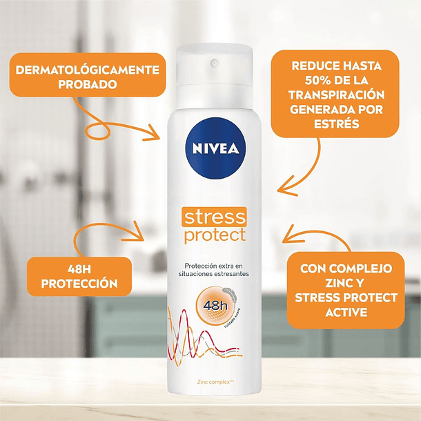 ANTITRANSPIRANTE AEROSOL NIVEA WOMEN STRESS PROTECT 150 ML 2