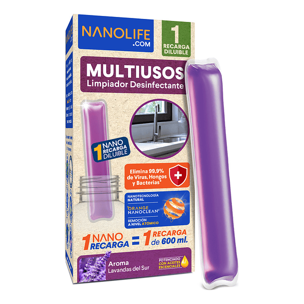 NANORECARGA DEYSA NANOLIFE LIMPIADOR MULTIUSOS DESINFECTANTE LAVANDA 1 UNID 1