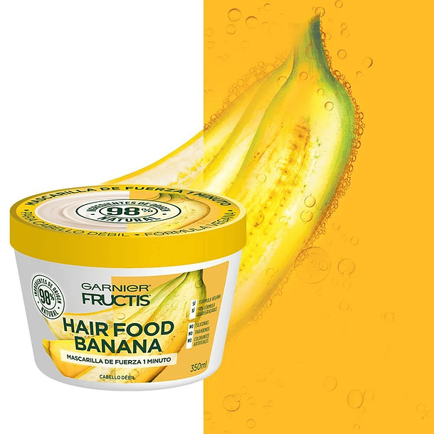 CREMA DE TRATAMIENTO GARNIER FRUCTIS HAIR FOOD BANANA FUERZA 350 ML  2
